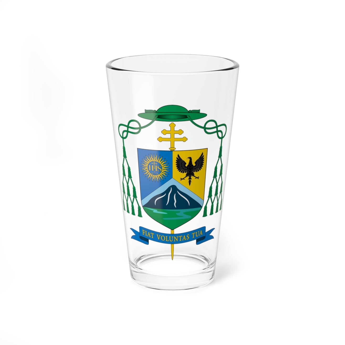 Escudo de Gonzalo de Villa y Vásquez (Spain) (Coat of Arms) Pint Glass 16oz