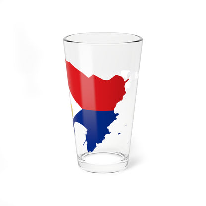 Flag-map of Sint Maarten (Netherlands) Pint Glass 16oz