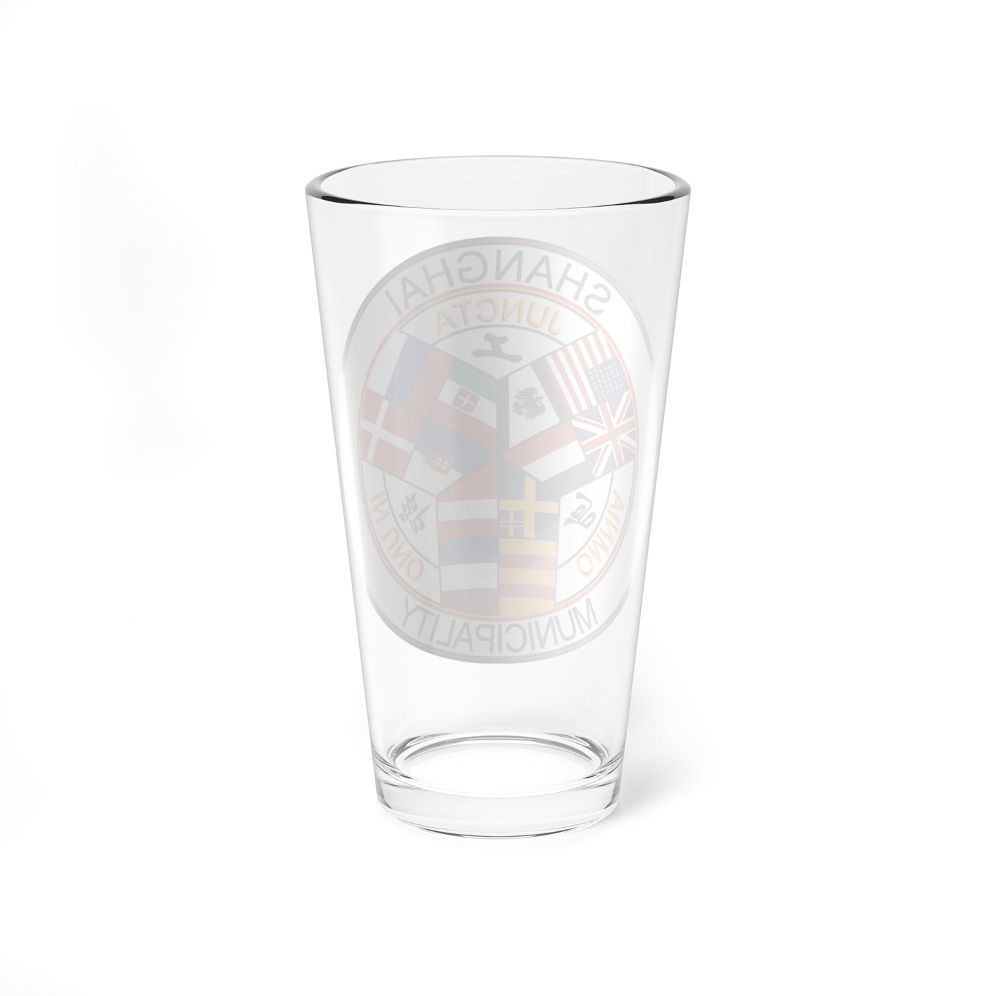 Seal of the Shanghai International Settlement pre-WWI (China) (Coat of Arms) Pint Glass 16oz
