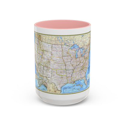 USA - The United States (1987) (Map) Accent Coffee Mug