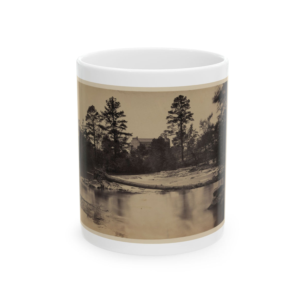 Fallen Tree Across Hazel River, Virginia (U.S. Civil War) White Coffee Mug
