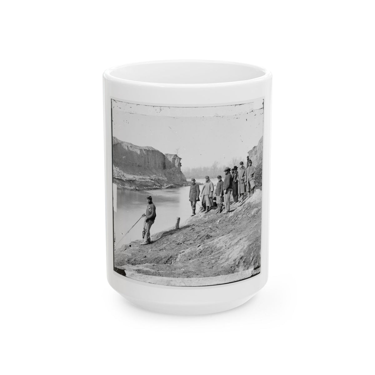 James River, Va. View Of The Completed Dutch Gap Canal (U.S. Civil War) White Coffee Mug