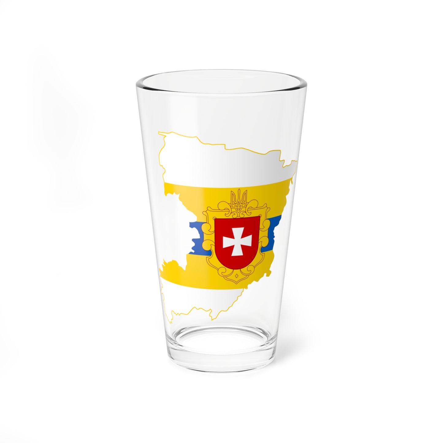 Flag-map of Rivne Oblast (Ukraine) Pint Glass 16oz
