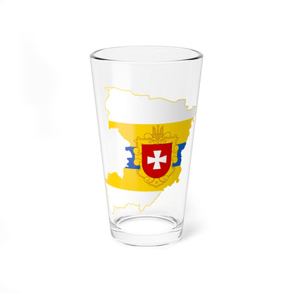Flag-map of Rivne Oblast (Ukraine) Pint Glass 16oz