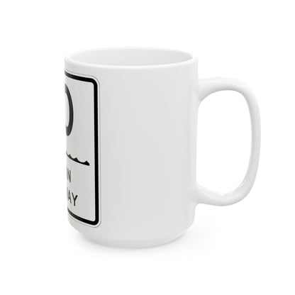 Ocean Pkwy Shield (New York) (Road Sign) White Coffee Mug