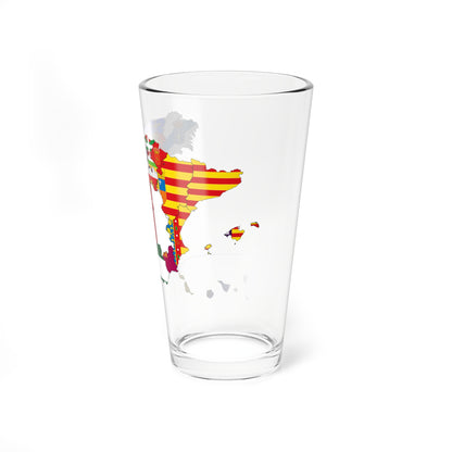 Flag-map of Spain subdivisions (Spain) Pint Glass 16oz