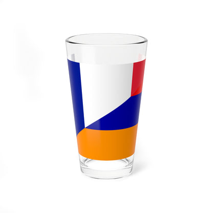 Flag of France and Armenia (Armenia) Pint Glass 16oz