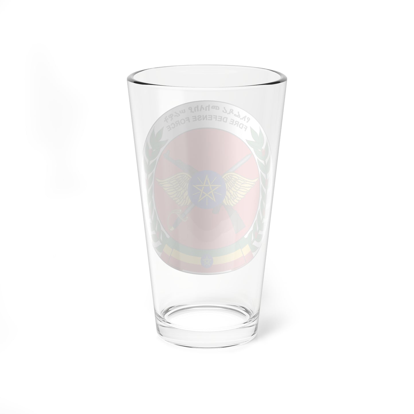 Emblem of the Ethiopian National Defense Force (Ethiopia) (Coat of Arms) Pint Glass 16oz