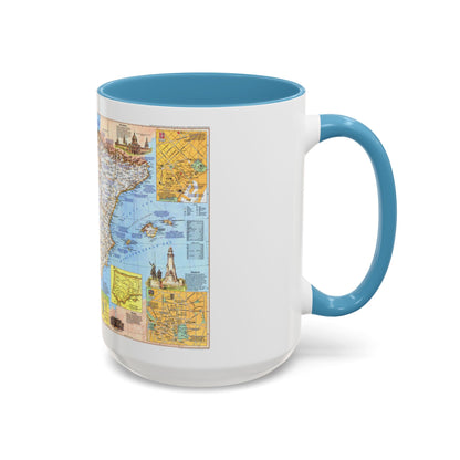 Spain and Portugal - A Traveller's Map 1 (1984) (Map) Accent Coffee Mug