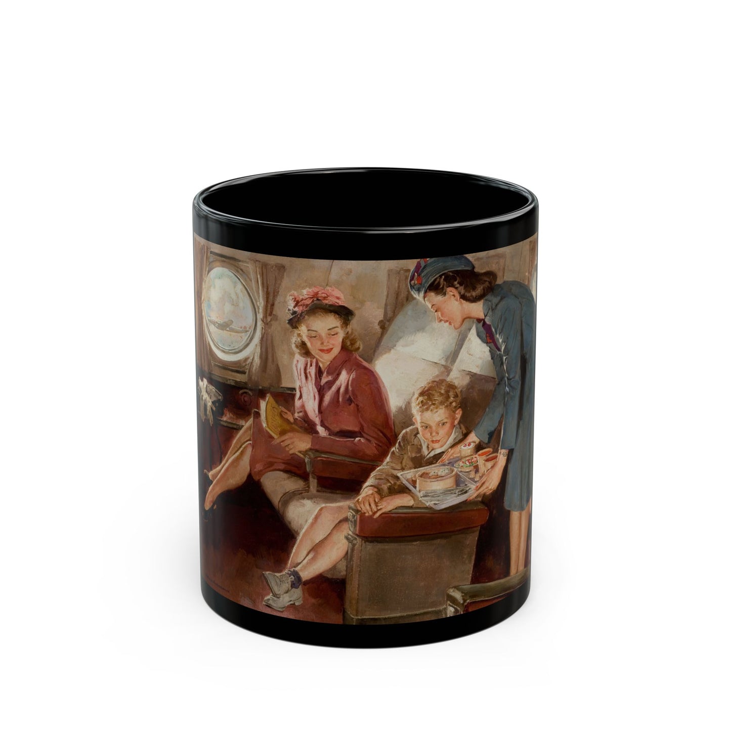 Flying Physicians, advertisement for Eli Lily and company, 1951 - Black Coffee Mug-11oz-Go Mug Yourself