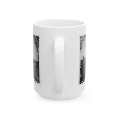 Manassas Junction, Va. Soldiers Beside Damaged Rolling Stock Of The Orange & Alexandria Railroad (U.S. Civil War) White Coffee Mug