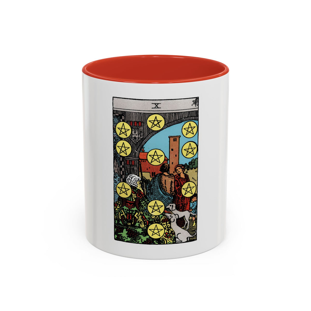 The 10 of Pentacles (Tarot Card) Accent Coffee Mug