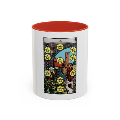 The 10 of Pentacles (Tarot Card) Accent Coffee Mug