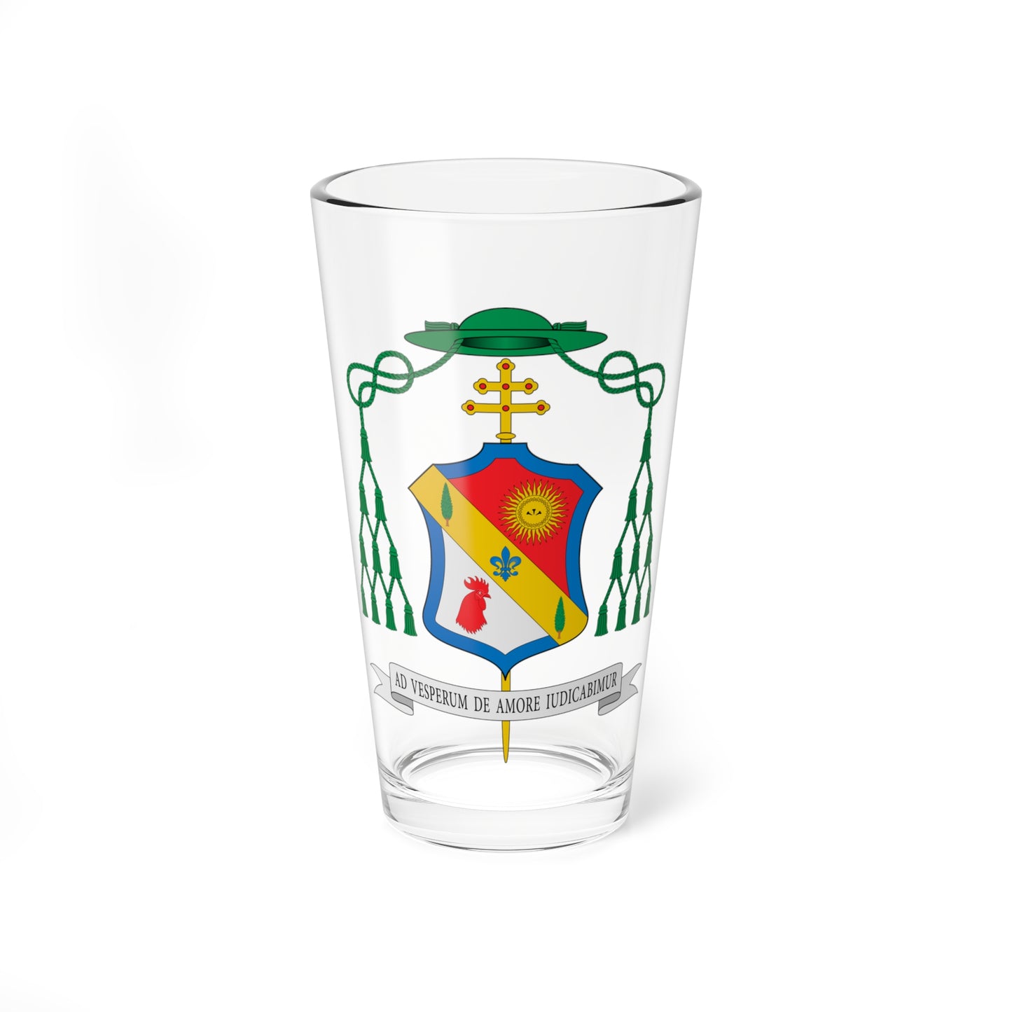 Escudo de Angelo Accattino (Spain) (Coat of Arms) Pint Glass 16oz