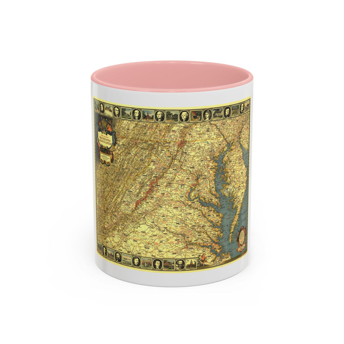 USA - Washington, Historic and Scenic (1939) (Map) Accent Coffee Mug