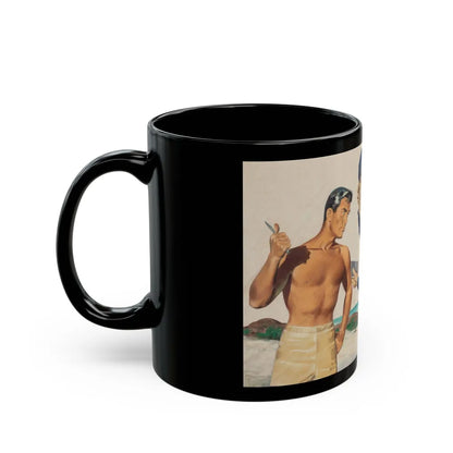 Couple and Cop, probable magazine illustration - Black Coffee Mug-Go Mug Yourself