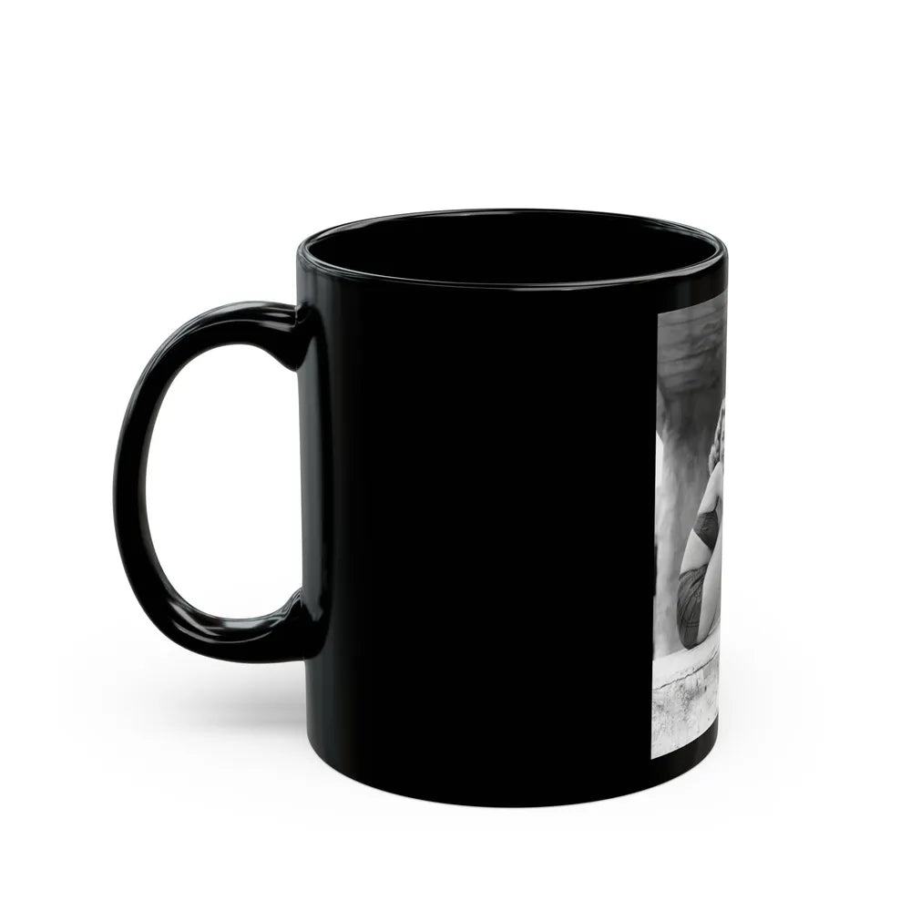 Leslie Parrish #276 (Vintage Female Icon) Black Coffee Mug-Go Mug Yourself