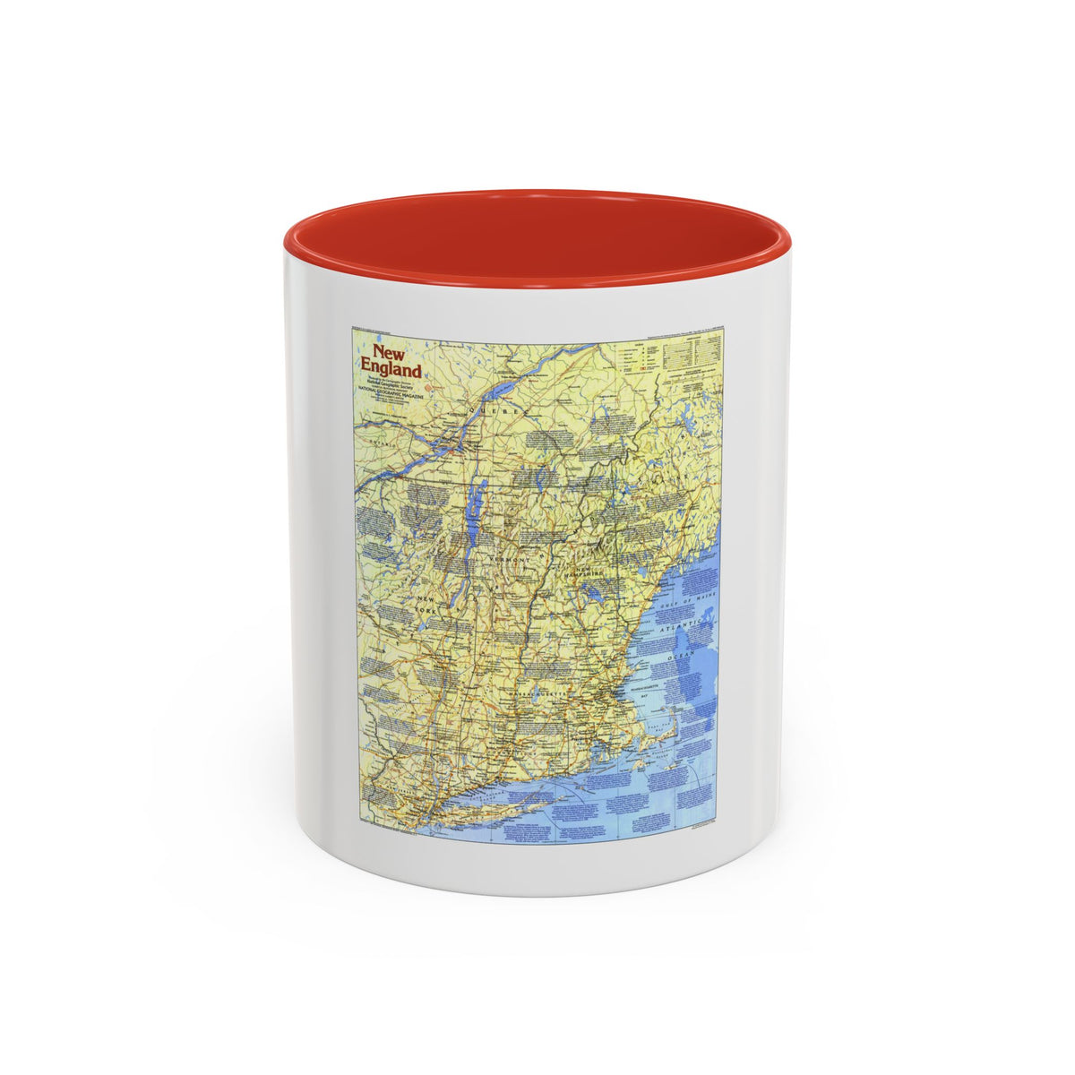 USA - New England 1 (1987) (Map) Accent Coffee Mug