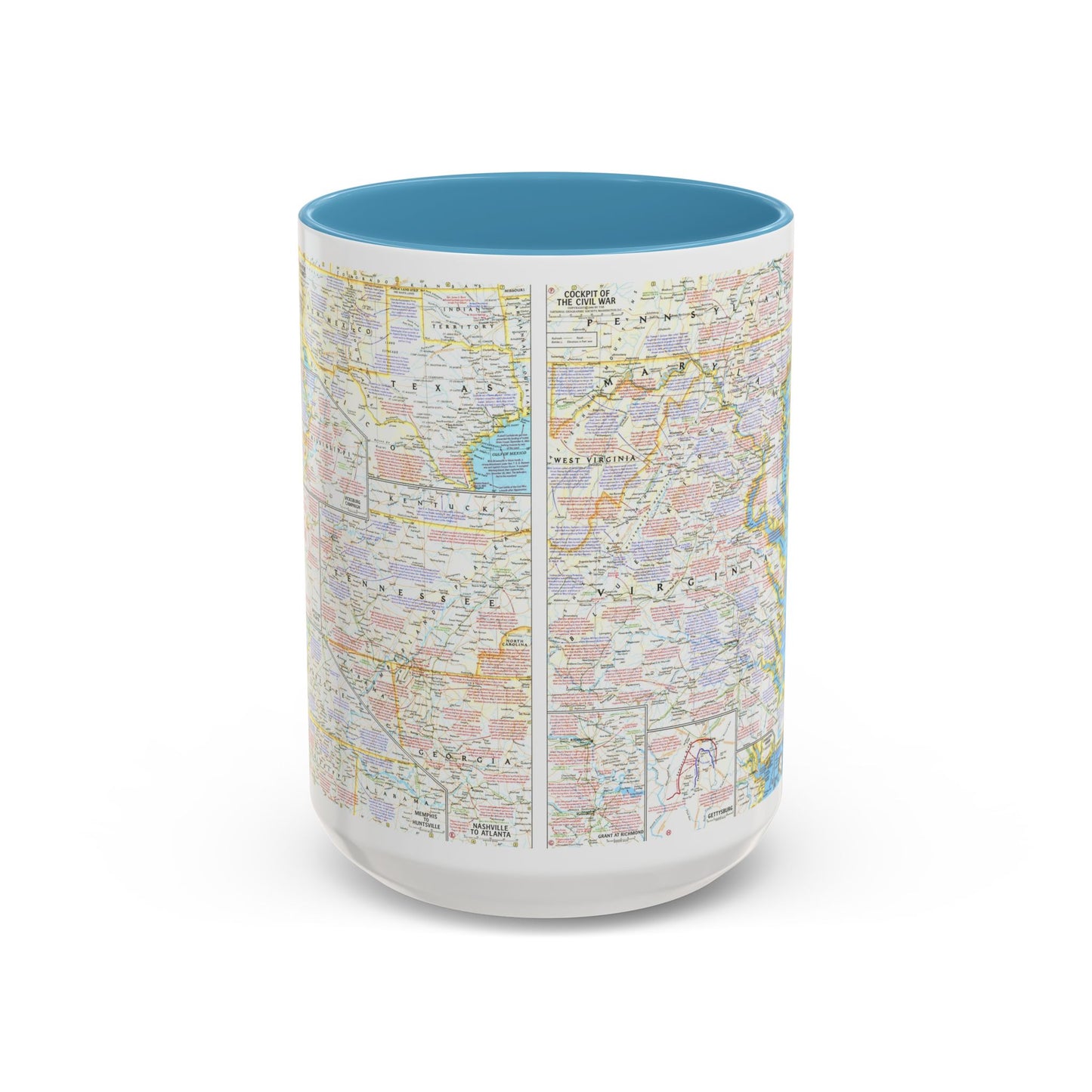 USA - Battlefields of the Civil War 2 (1961) (Map) Accent Coffee Mug