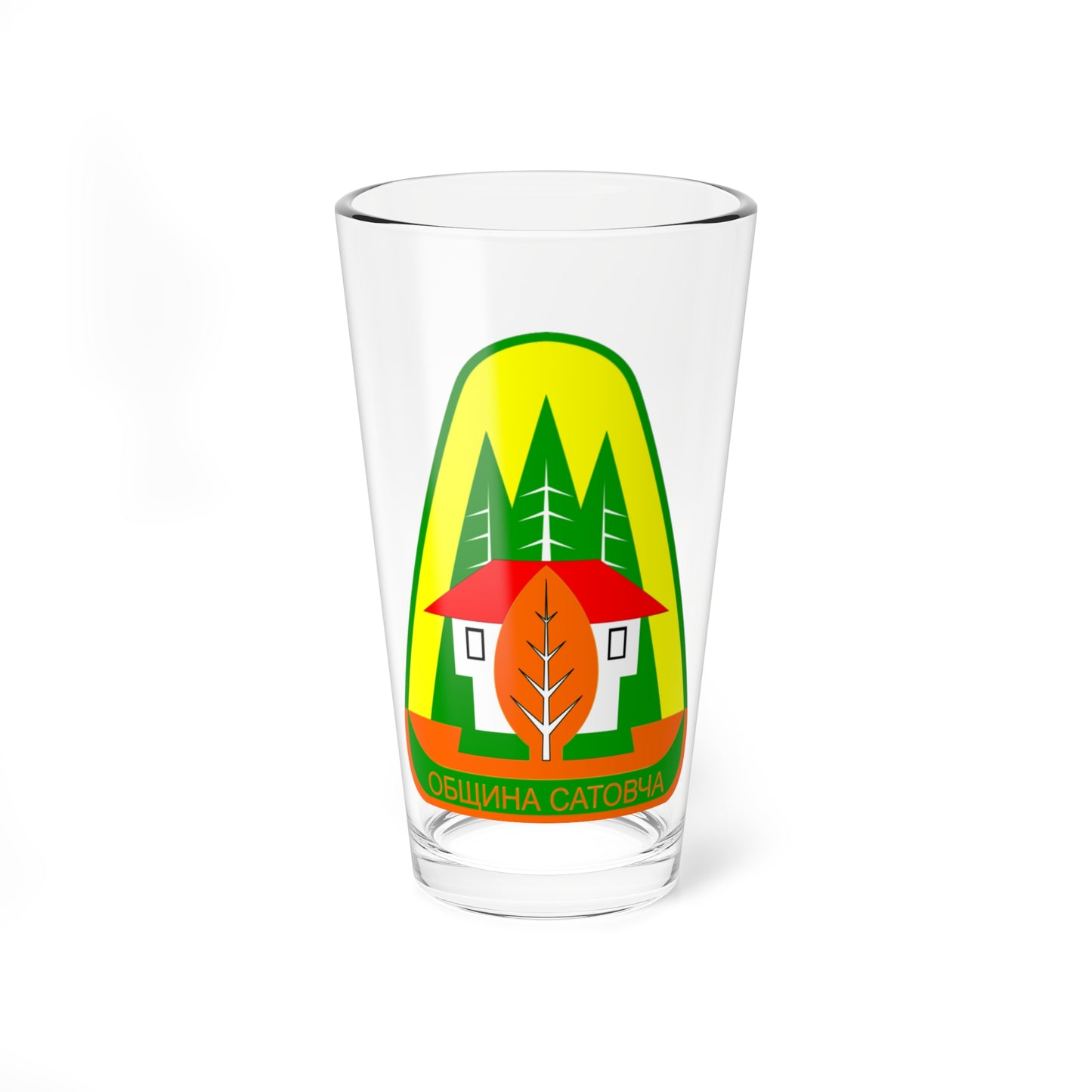 Emblem of Satovcha Municipality (Bulgaria) (Coat of Arms) Pint Glass 16oz