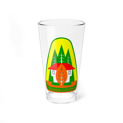 Emblem of Satovcha Municipality (Bulgaria) (Coat of Arms) Pint Glass 16oz