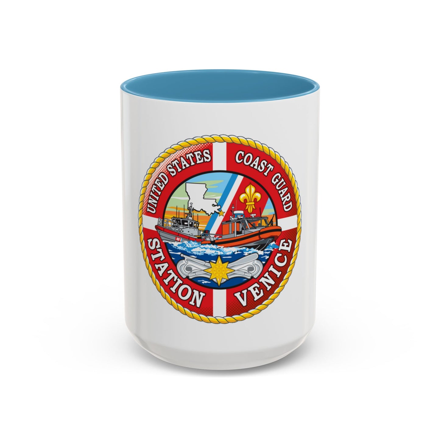 USCG Station Venice (U.S. Coast Guard) Accent Coffee Mug