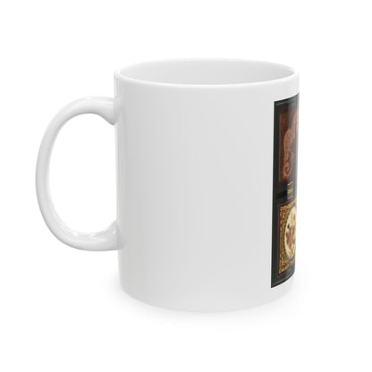 Ulysses S. Grant Of General Staff Regular Army Infantry Regiment; Dried Flowers In Frame On Left (U.S. Civil War) White Coffee Mug
