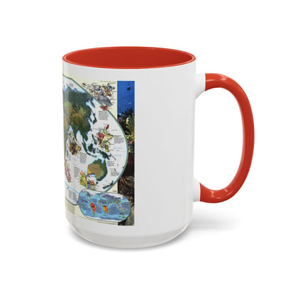 World Map - Diversity of Life (1999) (Map) Accent Coffee Mug