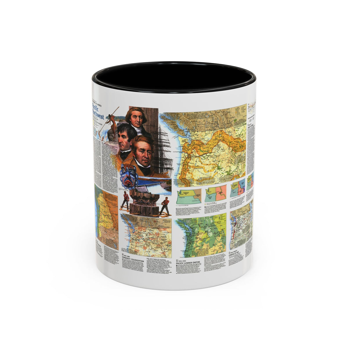 USA - Pacific Northwest 2 (1986) (Map) Accent Coffee Mug