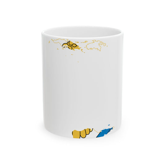 Flag-map of the United States Virgin Islands (United States) White Coffee Mug