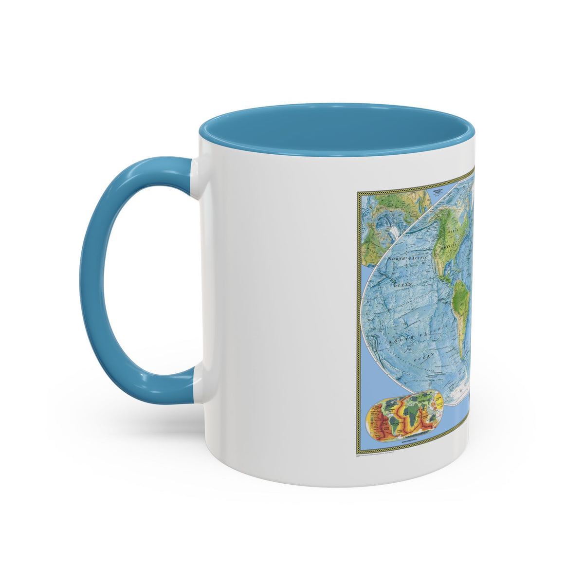 World Map - Physical (2005) (Map) Accent Coffee Mug