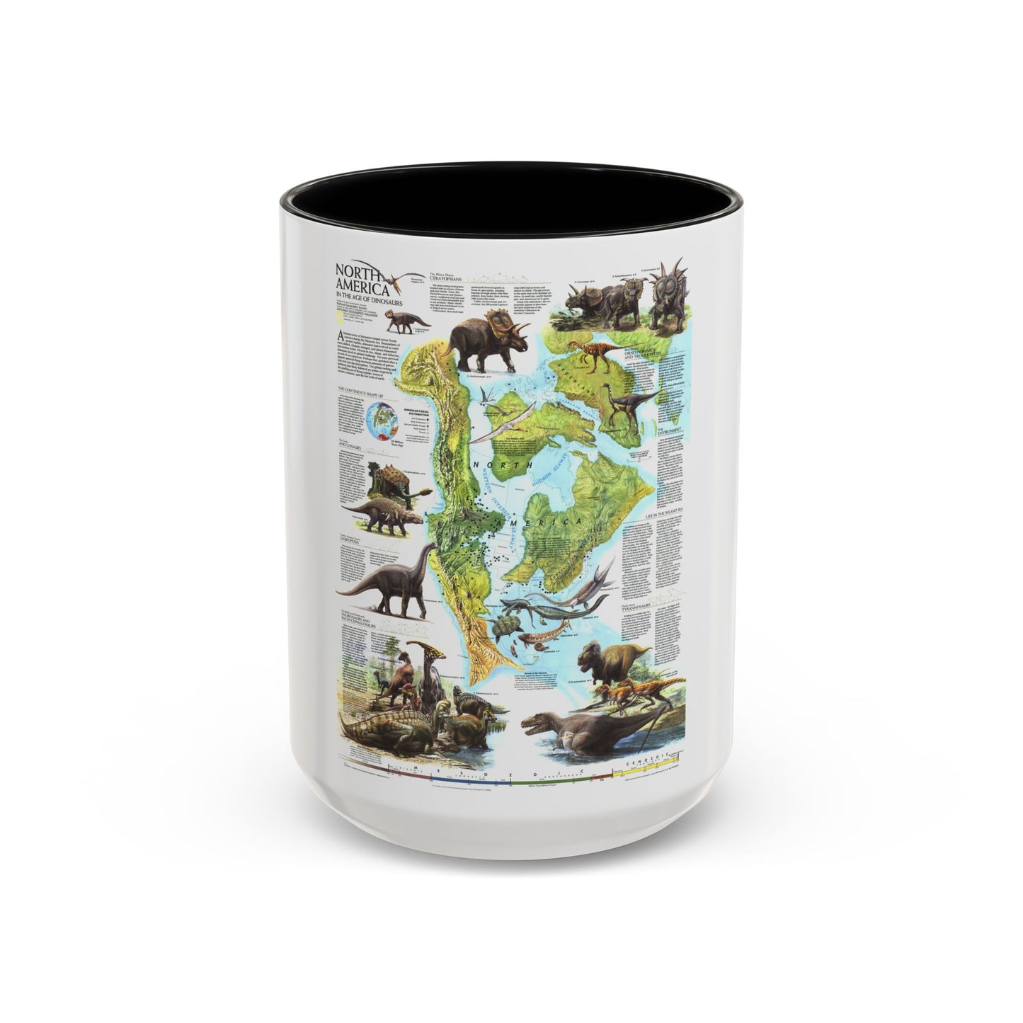 North America - Age of Dinosaurs (1993) (Map) Accent Coffee Mug