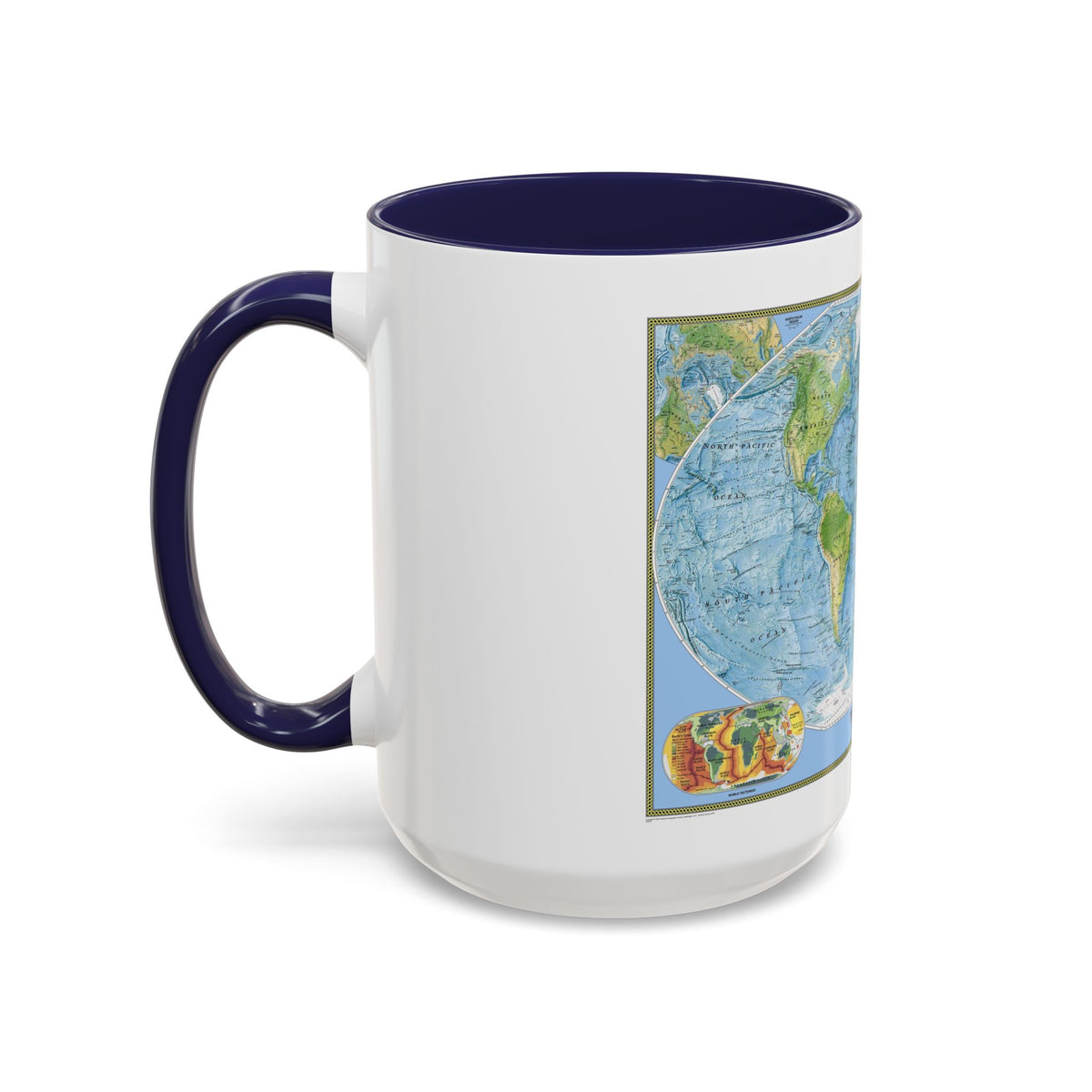 World Map - Physical (2005) (Map) Accent Coffee Mug