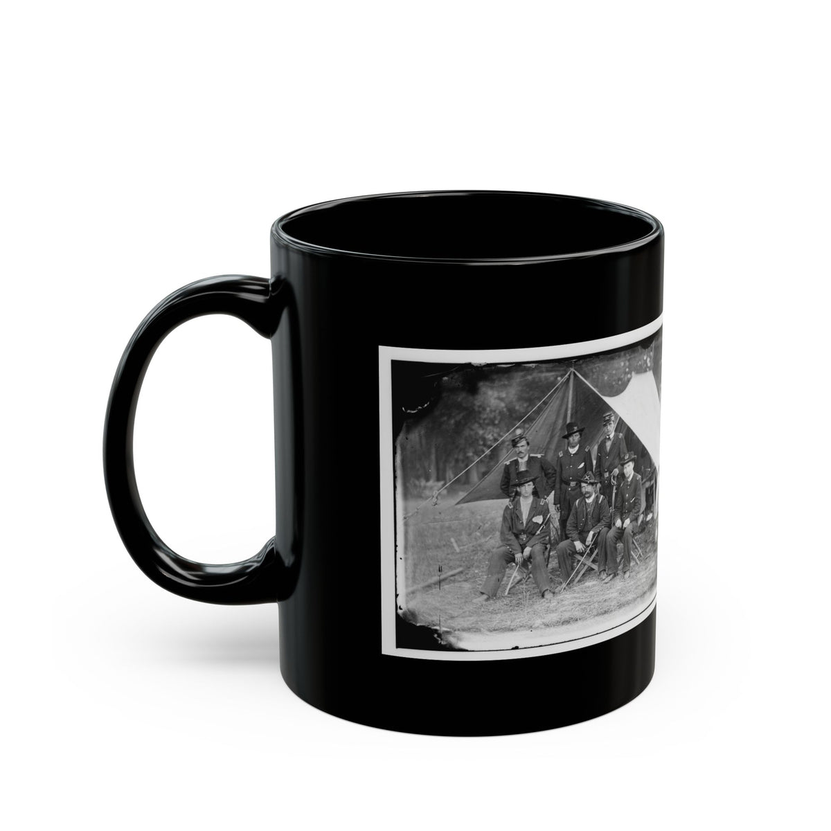 Antietam, Maryland. Group Of Federal Artillery Offices On Battlefield (U.S. Civil War) Black Coffee Mug