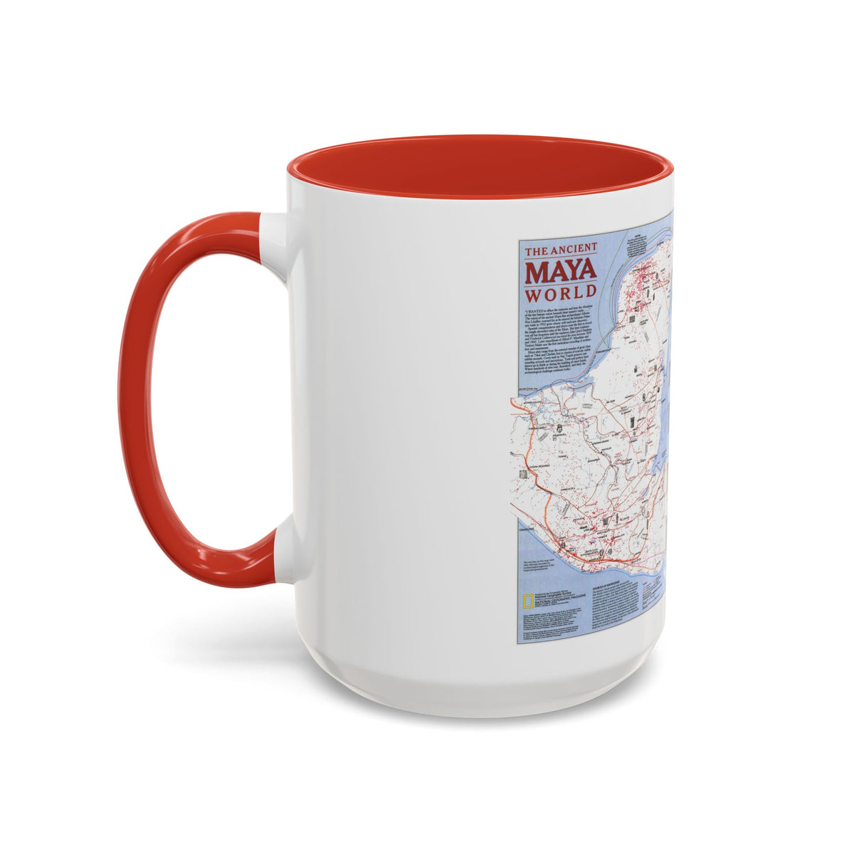 North America - The Ancient Maya World (1990) (Map) Accent Coffee Mug
