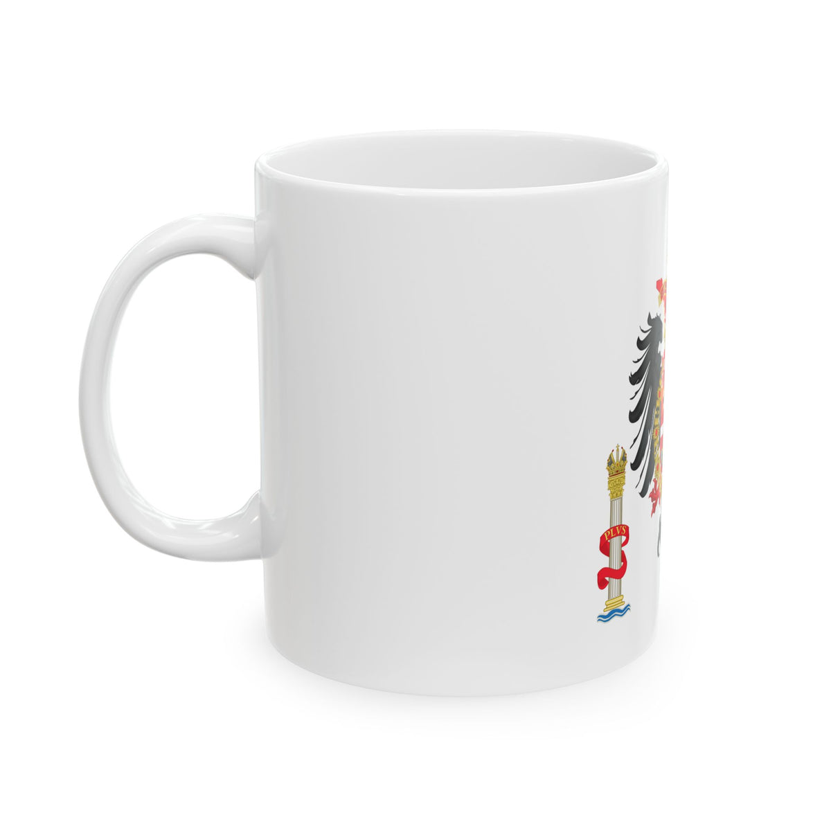 Greater Coat of Arms of Charles V Holy Roman Emperor, Charles I as King of Spain - White Coffee Mug