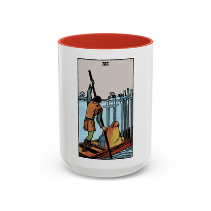 The 6 of Swords (Tarot Card) Accent Coffee Mug