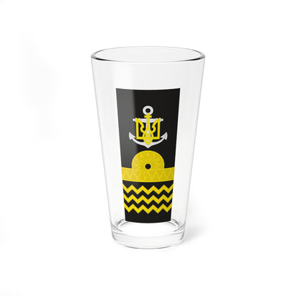 Flat vector naval insignia on black with a white anchor, yellow trident, rayed sun, zigzag band and chevron stripes.