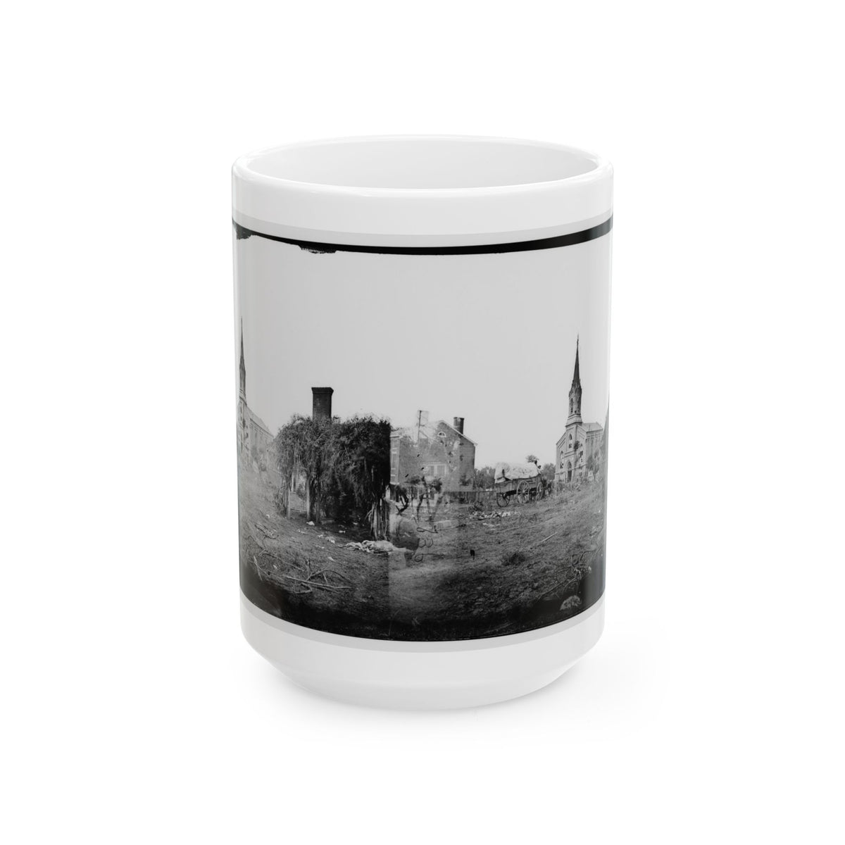 Baptist Church, Fredericksburg, Virginia, From The Backyard Of The Sanitary Commission Depot (U.S. Civil War) White Coffee Mug