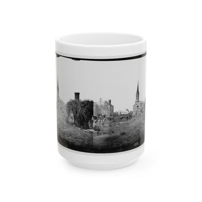 Baptist Church, Fredericksburg, Virginia, From The Backyard Of The Sanitary Commission Depot (U.S. Civil War) White Coffee Mug