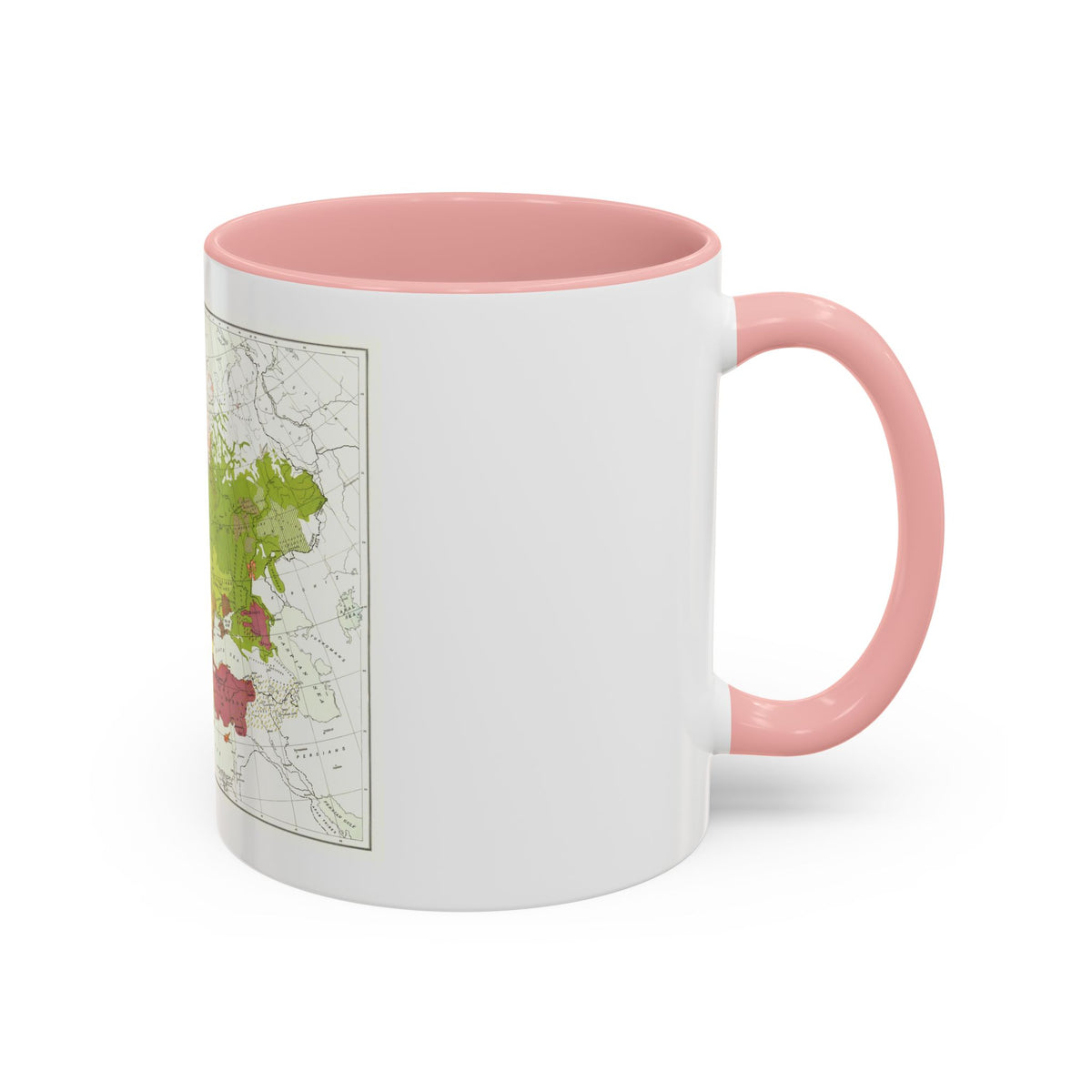Europe & Adjoining Asia & Africa - The Races of (1919) (Map) Accent Coffee Mug