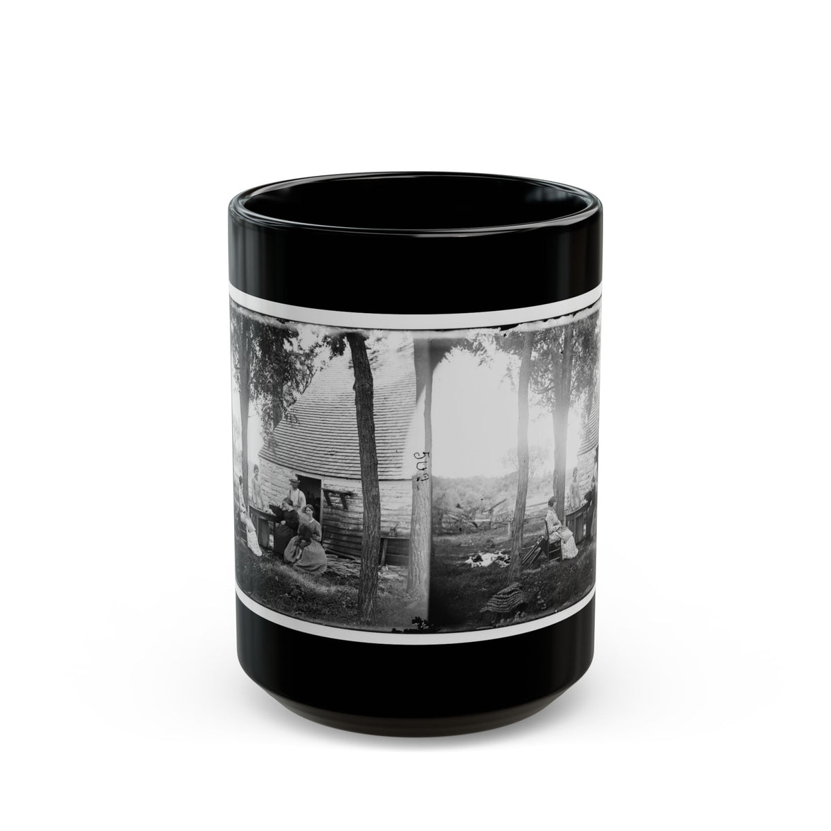 Cedar Mountain, Va. Family Group Before The House In Which Gen. Charles S. Winder (C.S.A.) Died (U.S. Civil War) Black Coffee Mug