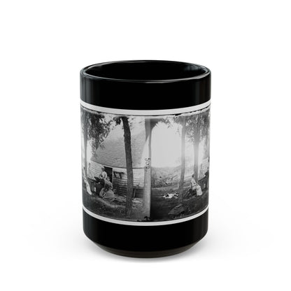Cedar Mountain, Va. Family Group Before The House In Which Gen. Charles S. Winder (C.S.A.) Died (U.S. Civil War) Black Coffee Mug