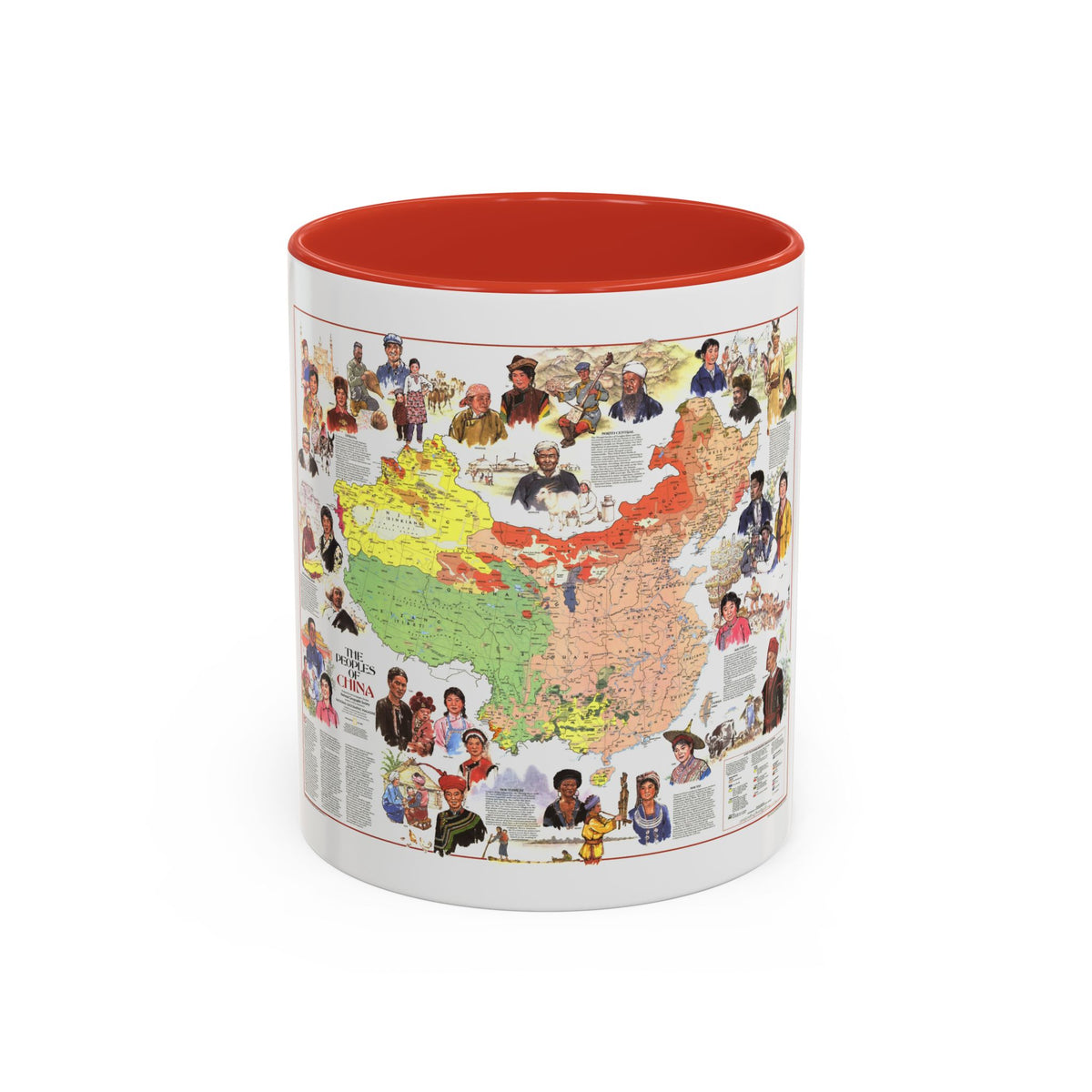 China - The Peoples (1980) (Map) Accent Coffee Mug
