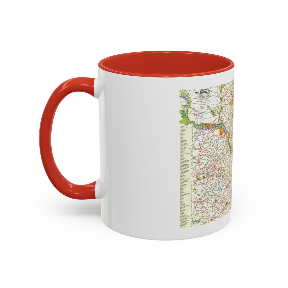 USA - Washington, Suburban (1964) (Map) Accent Coffee Mug