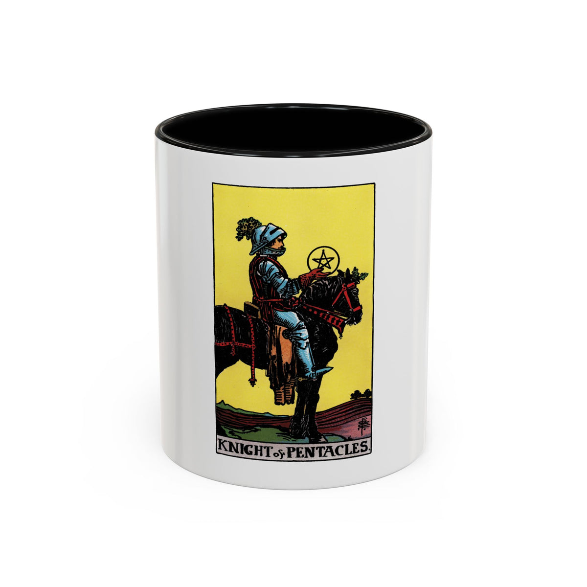The Knight of Pentacles (Tarot Card) Accent Coffee Mug