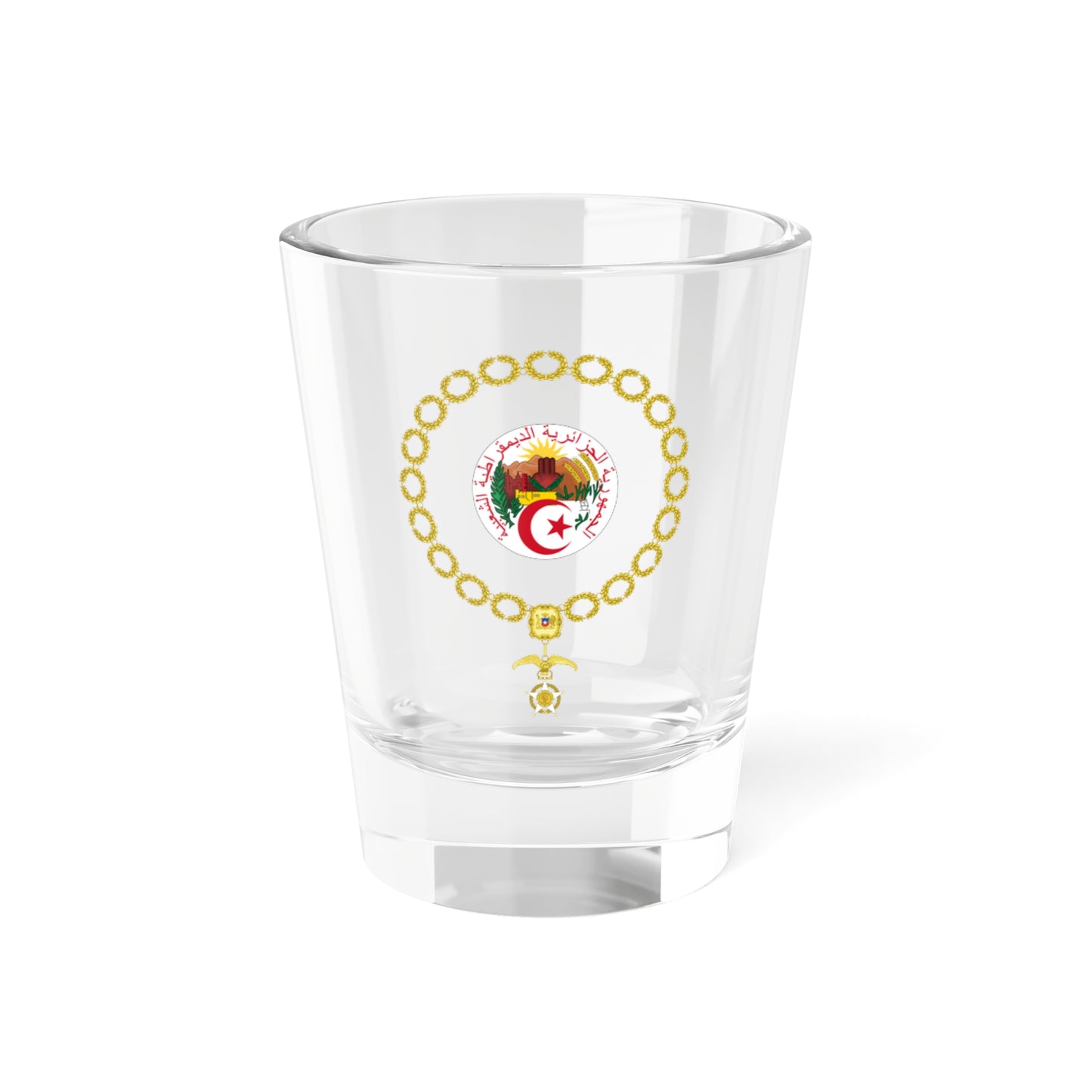 Generic Coat of Arms of the President of Algeria Chilean Order of Merit (Algeria) (Coat of Arms) Shot Glass 1.5oz
