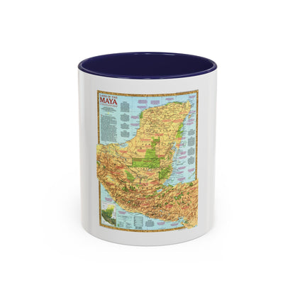 North America - Land of the Maya, A Traveller's Map (1990) (Map) Accent Coffee Mug