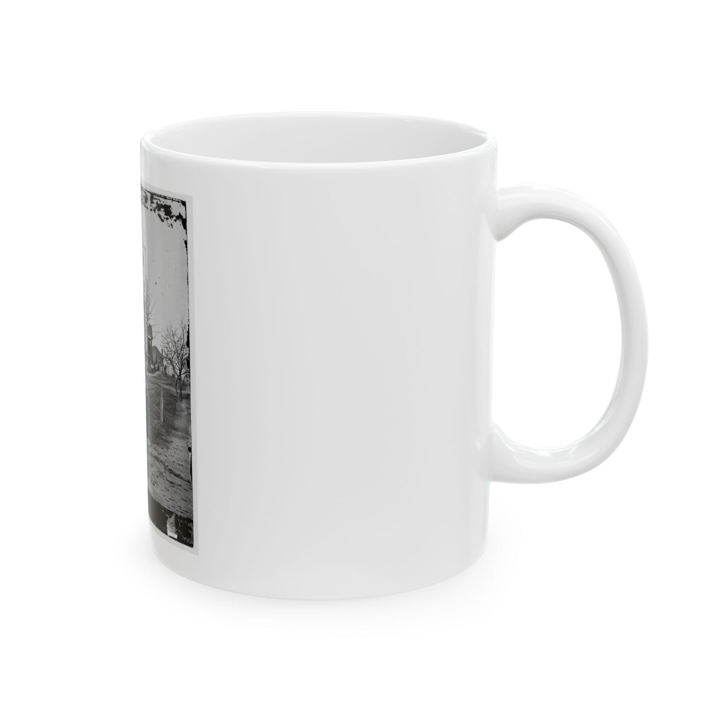 Atlanta, Georgia. Street In Atlanta (House Next To Church Used As Sherman's Headquarters (U.S. Civil War) White Coffee Mug