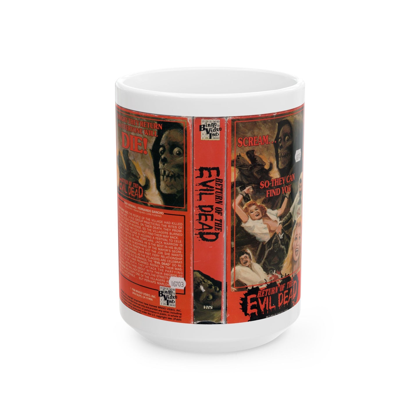 RETURN OF THE EVIL DEAD (VHS COVER) - White Coffee Mug